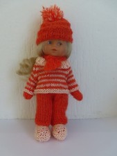dernier vetement poupée mini-corolle 20cm 6pieces pull+chaussons+pantalon+moufle