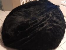 pouf géant NOIR FOURRURE LAVABLE EN MACHINE