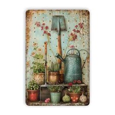 PLAQUE METAL vintage Jardin 20