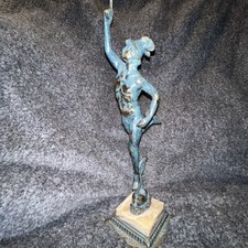 LARGE BRONZE STATUE "MERCURY"or "HERMES" ART FIGURE GREEK MYTHOLOGY NUDE