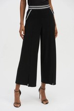 Joseph Ribkoff Striped Embellished Crop Culotte Pants Size 10 (UK 12)
