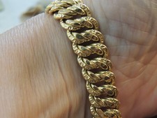 Gourmette maille américaine en  or jaune 18 carats