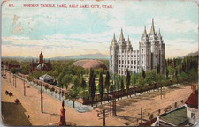 Temple Park Mormon Tabernacle Salt Lake City Utah Vintage Postcard c1909