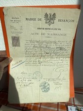 Ancien acte de naissance 1900