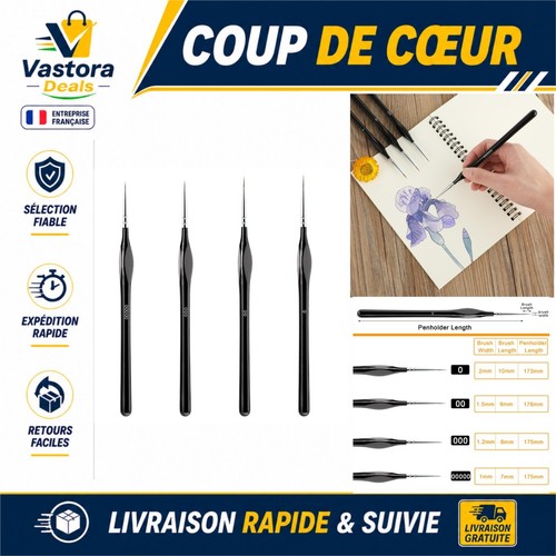 Lot pinceaux fins pour - 4,