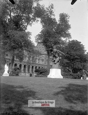 Paris, Jardin Carousel, Louvre, glass plate, old photo, negative 9x12 cm