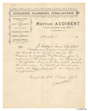 FAC-BFP1-0475-INVOICE - TINSMITH - PLUMBING - ZINC PLATING - MARIUS AUDIBERT