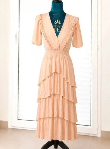Robe longue rose poudré - , maje