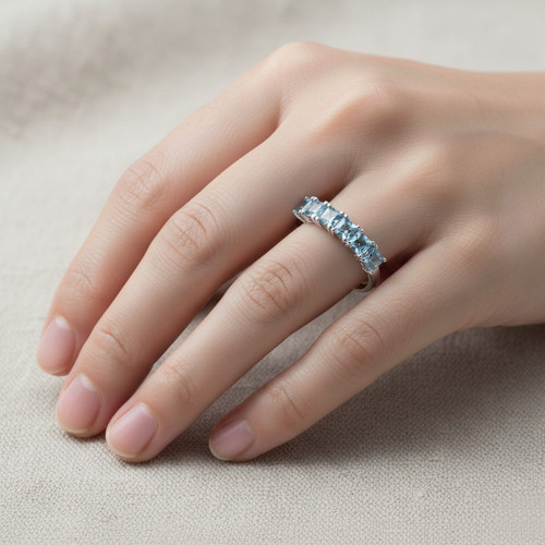 Bague argent 925 - , topazes