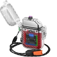 Briquet lumineux 3 modes de lampe de poche coupe-vent étanche Briquet électri...