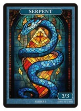 Serpent (Kona's Coil)  Stained Glass Token Givememana Tokens Magic the Gathering