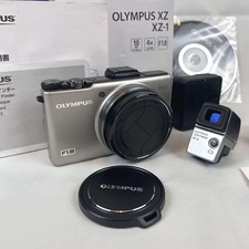 Olympus XZ1 Silver Digital Camera with VF3 Viewfinder Auto Lens Cap Boxed