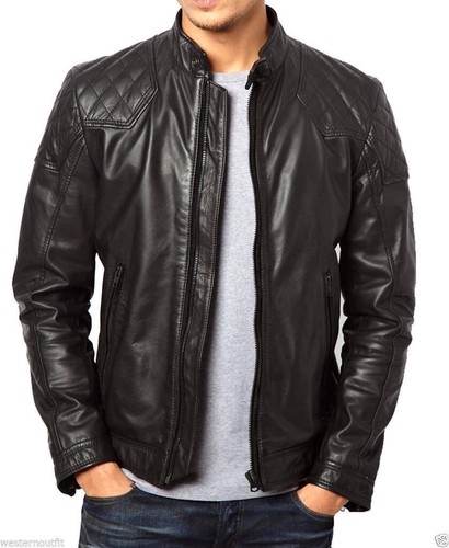 Blouson motard noir - noir, cuir