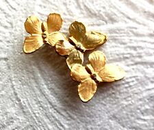 BROCHE METAL DORE MAT&BRILLANT/ "PAPILLONS"/ OXYDES/ SIGNEE AURIEGE/ ANNEES 2000