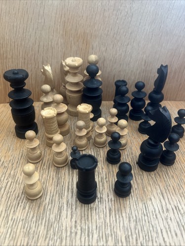 Jeu échecs bois ancien - en,