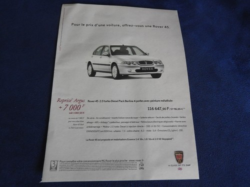 Publicité automobile rover - ,