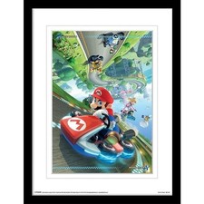 Super Mario Kart 8 Affiche encadrée à rabat Vert/bleu/gris 40 x 30 cm 40cm x 30c
