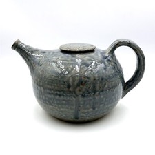 JACQUES MIGEON à LA BORNE blue varnished sandstone teapot Era Linard Tiffoche