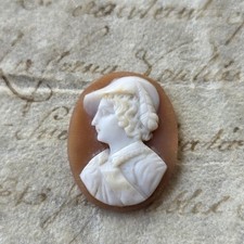 Camée Ancien Profil Robin Des Bois Hood and Marian XIXè Victorian Shell Cameo