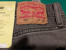 Jeans LEVIS 512 Slim Taper stretch gris Taille 34 Longueur de jambes 36 Neuf