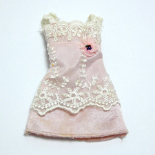 VETEMENT BARBIE MATTEL ACCESSOIRE VINTAGE POUPEE TENUE ROBE SOIREE AVEC ROSE