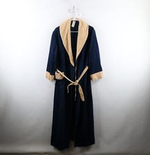 Vintage 60s 70s Rockabilly Mens Large Distressed Velour Belted Bath Robe USA