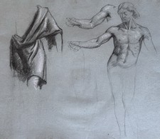 Dessin Ancien Fusain Rehaut