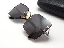 Authentic Cartier vintage Chelsea Platine C Decor Rimless Sunglasses