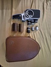 Bolex P1 8mm Vintage Movie Camera w/3 Additional Lens,handle &case. 
