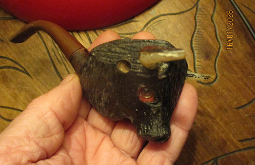 Ancienne pipe bois sculpté - ancienne, en
