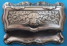 Stamp box. Napoleon III Rock Style Silver Metal (Bm/8)