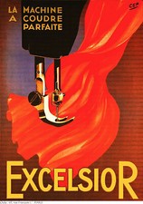 Excelsior La Machine a Coudre Parfaite Friends TV- 17"x22" Fine Art Print -00274