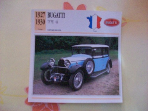 Carte fiche bugatti type - bugatti,