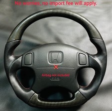 Honda Civic 1996-2000 Flat Bottom Steering Wheel - JDM Hydro-Dipped Carbon Fiber