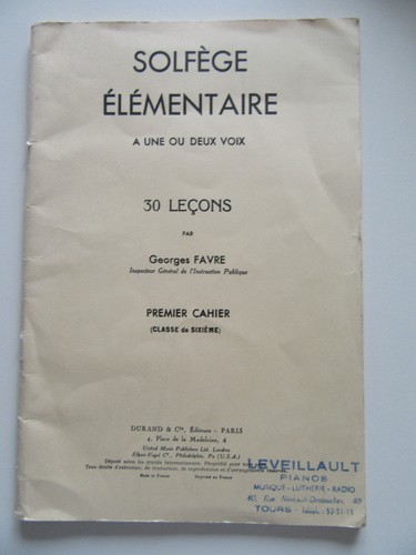 Livre ancien musique solfège - livre,