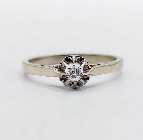 Bague solitaire art deco - , or