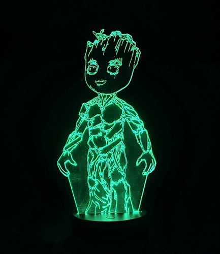 Lampe led rgb poupée bois - lampe, en