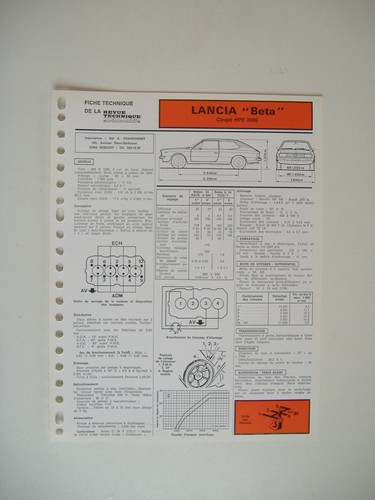 Fiche technique rta lancia - rta,