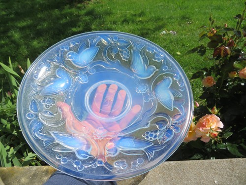 Grand plat verre opalescent - grand,