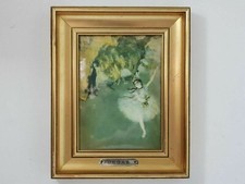 Cadre tableau Edgar DEGAS danseuse émail Martelé à la main HELCA ancien vintage