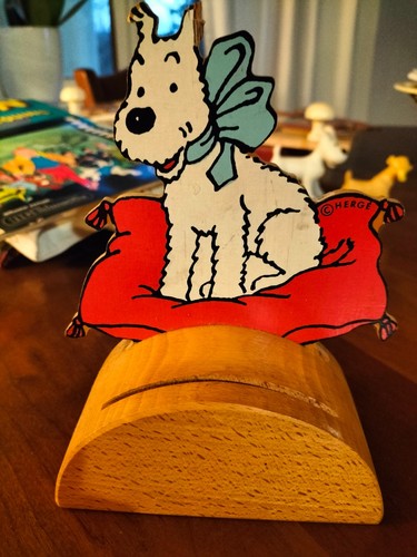 Tintin tirelire bois avec - tintin, en