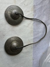 Vintage Tibetan Tingsha Cymbals – Dragon Design, Hand Etched, Brass