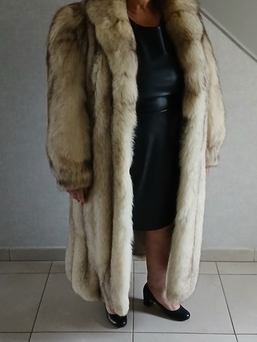 Manteau fourrure renard blanc - fourrure,