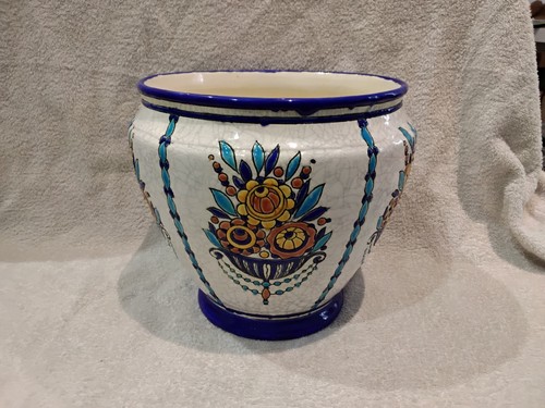 Beau cache pot - , émaux