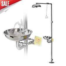 Stainless Steel Emergency Shower Eye Washer Eyewash Station Combination