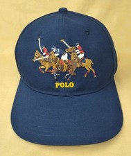 Vintage Polo Ralph Lauren Triple-Pony Stampede Twill Snapback Ball Cap 