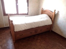 Lit 1 personne en chêne