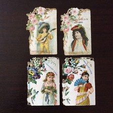 4 Anciens Chromos Découpis