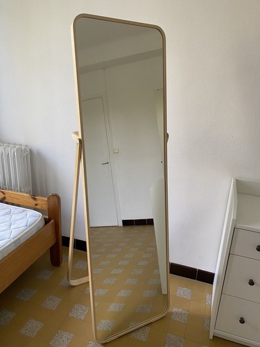 Grand miroir sur pied bois - sur,