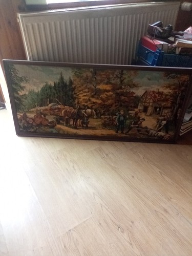 Tableau encadré scène rurale